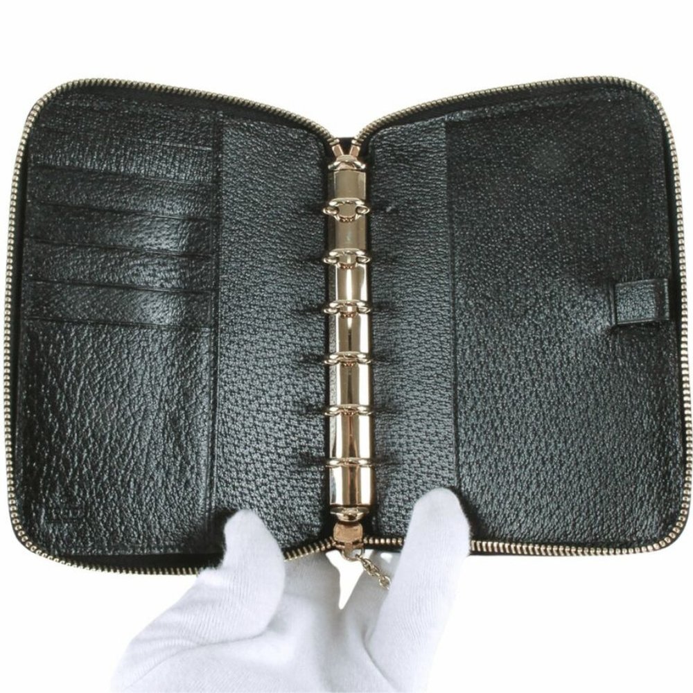 Gucci Web Black GG Logos Pattern Agenda Notebook Cover - Picture 7 of 8